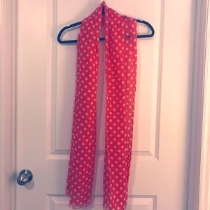 Pink and White Polka Dot Scarf